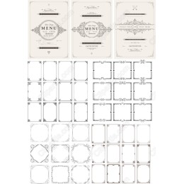 Vintage Menu and Decorative Frames Set