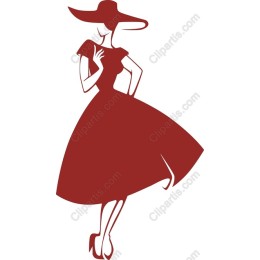 Elegant Lady in Vintage Dress