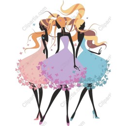Chic Vivid Fashion - Three Elegant Women in Floral Dresses
