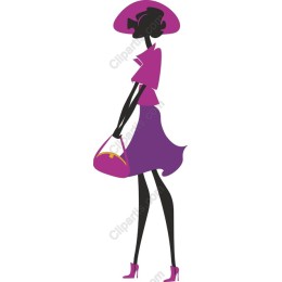 Elegant Fashion Woman in Purple Dress