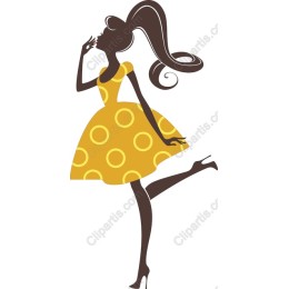 Chic Polka Dot Dress - Fashion Clipart