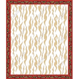 Flame Dance Pattern with Geometric Border