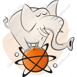 Whimsical Elephant on Atom