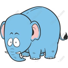 Blue Cartoon Elephant