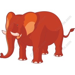 Vibrant Red Elephant