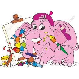 Whimsical Pink Elephant Artist