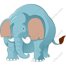 Cheerful Blue Elephant