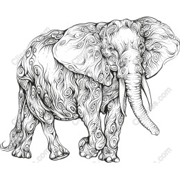 Elephant with Swirling Patterns