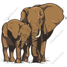 Vintage Elephant Family