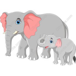 Cheerful Elephant Duo