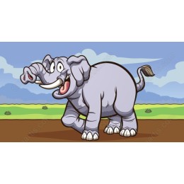 Playful Cartoon Elephant