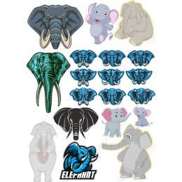 Elephant Clipart Bundle - Unique s