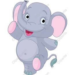 Adorable Cartoon Elephant