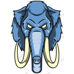 Fierce Blue Mammoth Head