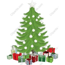 Lush Christmas Tree with Gift Boxes