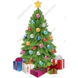 Vibrant Christmas Tree with Gifts
