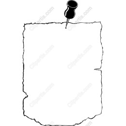 Vintage Torn Paper with Push Pin