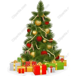 Vibrant Christmas Tree with Gifts