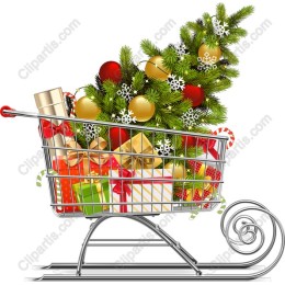 Festive Christmas Shopping Cart