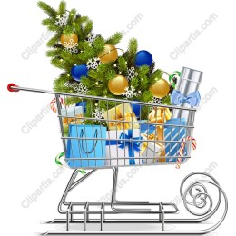 Festive Christmas Shopping Cart Sleigh
