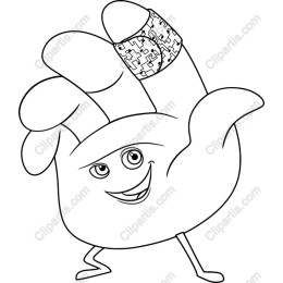 Playful Cartoon Hand Character with Bandage