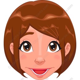 Cheerful Cartoon Girl