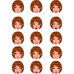 Expressive Female Character Faces Set