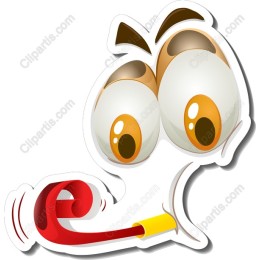 Whimsical Cartoon Character with Playful Horn
