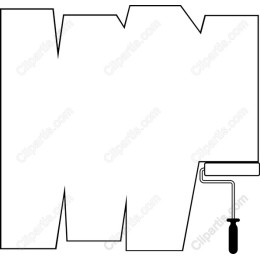 Stylized Letter M with Paint Roller