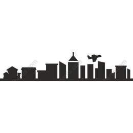  Skyline with Airplane
