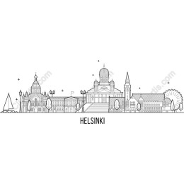 Helsinki Skyline Drawing