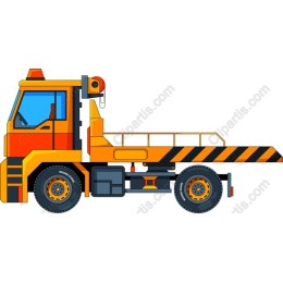 Vibrant Flatbed Tow Truck