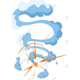 Dynamic Swirling Clouds and Explosive Burst