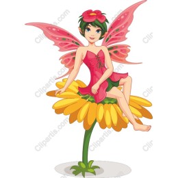 Whimsical Fairy Perched on Flower