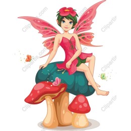 Whimsical Fairy on Mushroom