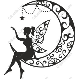 Fairy on Crescent Moon