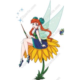 Whimsical Fairy on Sunflower