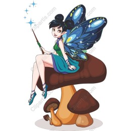 Whimsical Fairy on Mushroom