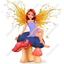 Whimsical Fairy on Mushroom
