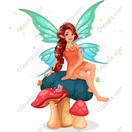 Whimsical Fairy on Mushroom