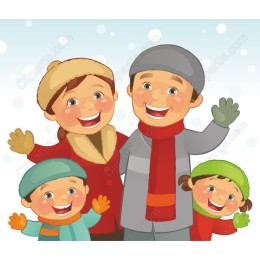 Cheerful Family Winter