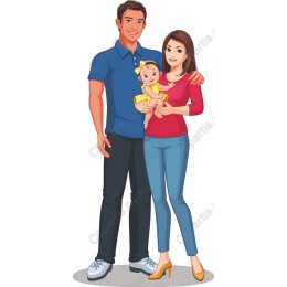Family Joy: Charming of a Happy Couple with Baby