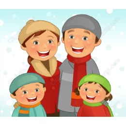 Cheerful Family Winter