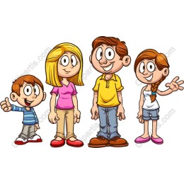 Cheerful Family Cartoon