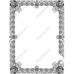 Elegant Black and White Floral Border