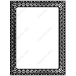 Ornate Black and White Floral Frame