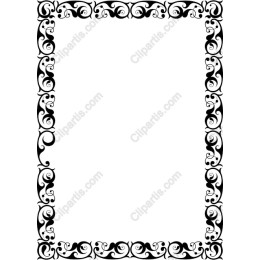 Elegant Black Floral Decorative Border
