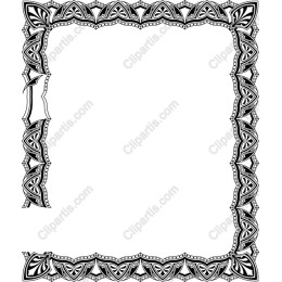 Elegant Black and White Ornamental Frame
