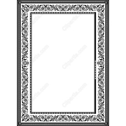 Floral Ornamental Border in Black and White