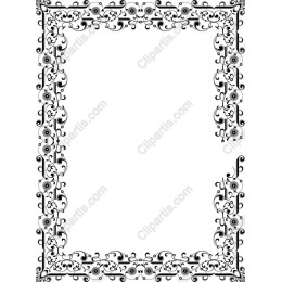Elegant Black and White Floral Border